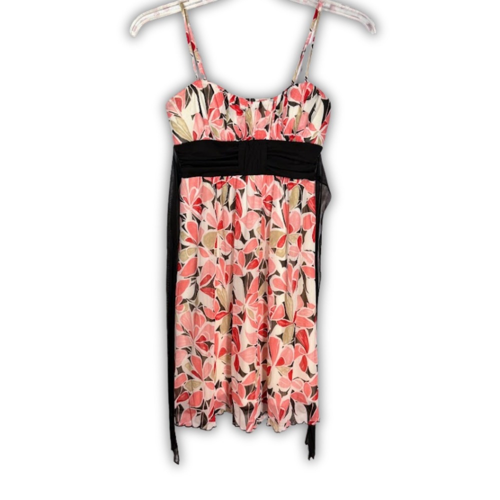 Speechless Floral Mesh Babydoll Dress Pink Black Size M Y2K Fairycore Vintage
